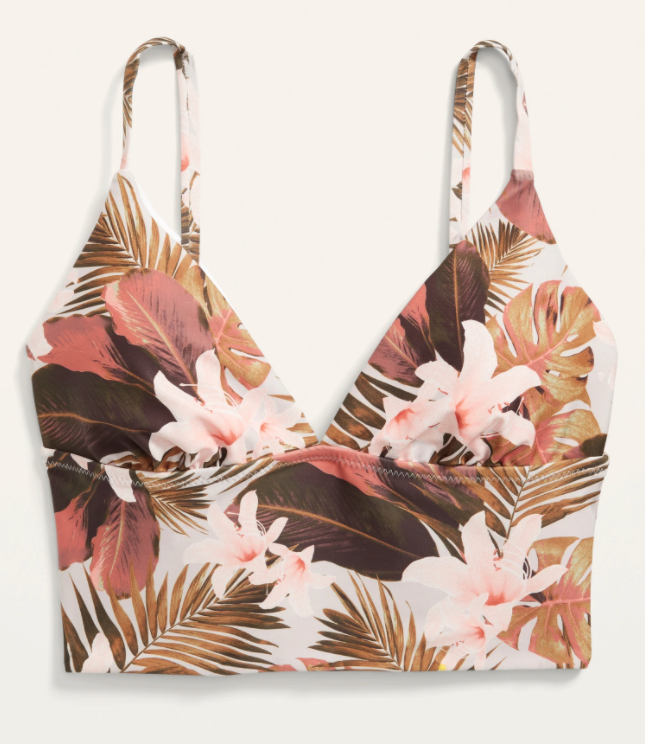 Printed Bralette Swim Top. Image via Old Navy.