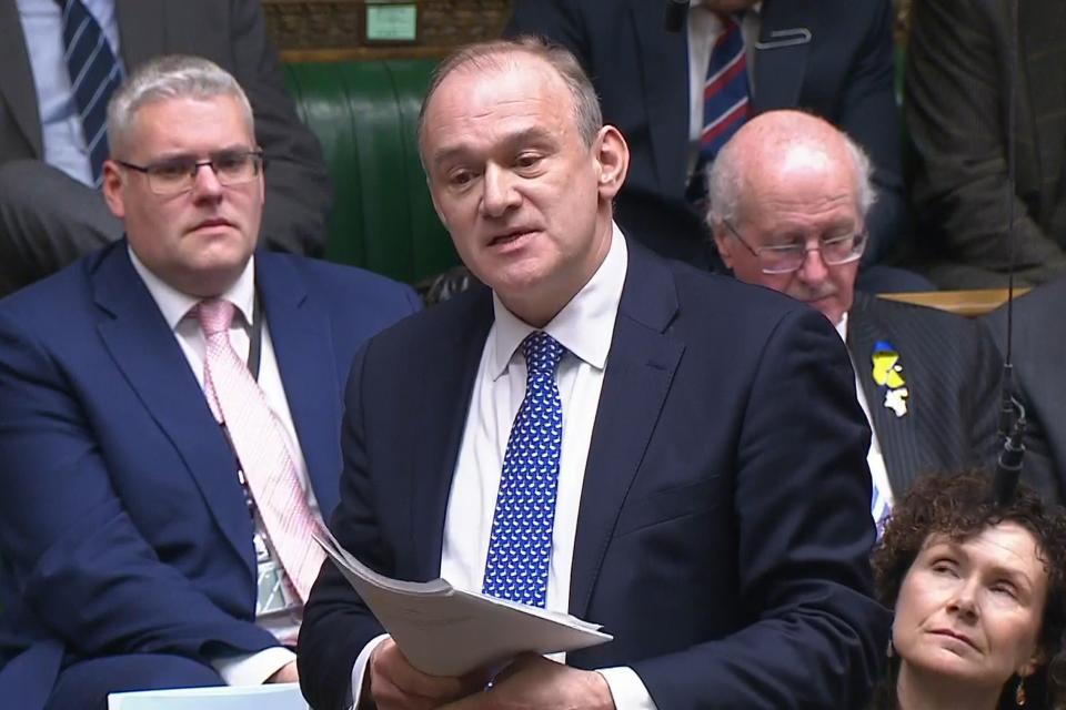 Liberal democratic leader Ed Davey has said the Conservative government is responsible for the UK entering a technical recession (PA Wire)