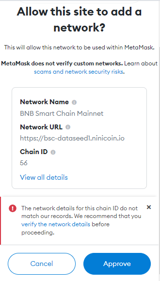 bsc network to metamask