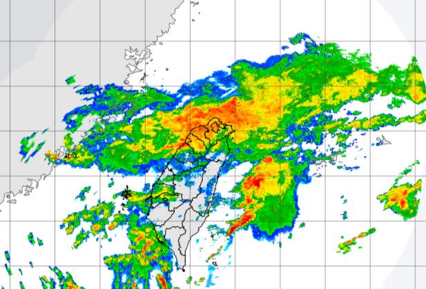 晚間22時20分雷達回波圖。（圖／翻攝自氣象局）