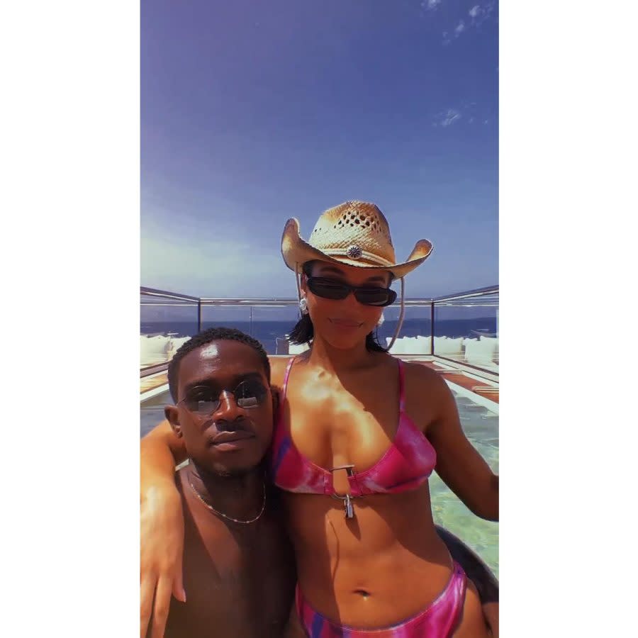 Lori Harvey in Bikini With Damson Idris 3