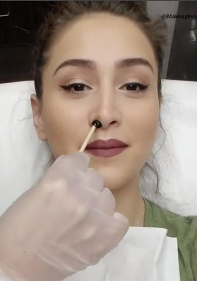 Beauty blogger Sepi Ballini uploaded a video while she was getting her nose-hair removed. Photo: Instagram