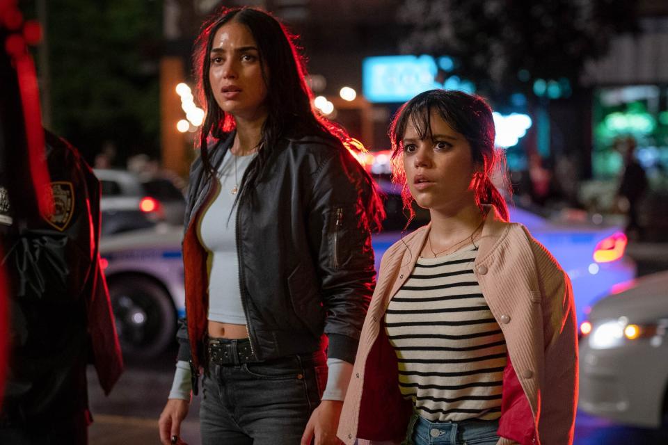 Melissa Barrera (“Sam Carpenter”), left, and Jenna Ortega (“Tara Carpenter”) stars in Paramount Pictures and Spyglass Media Group's "Scream VI."