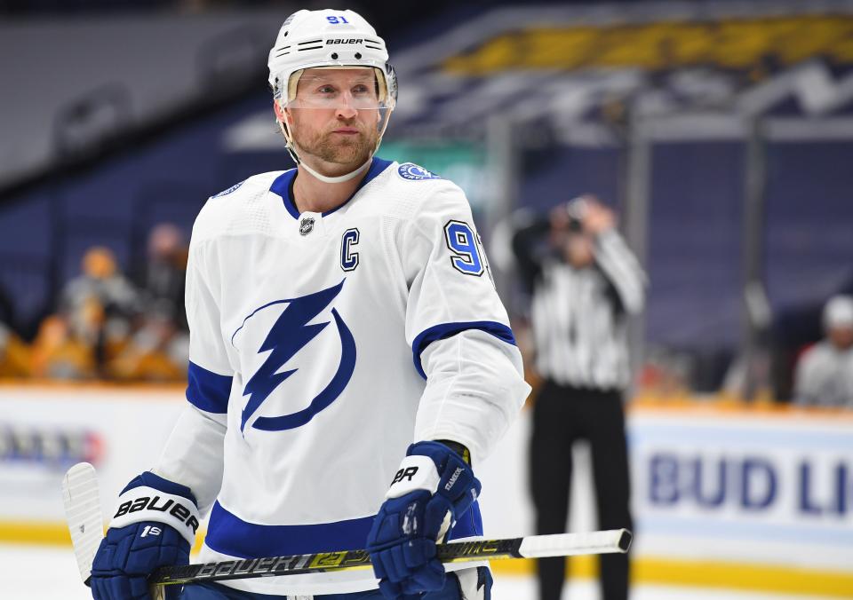 Tampa Bay Lightning center Steven Stamkos is leading the team with 14 points.