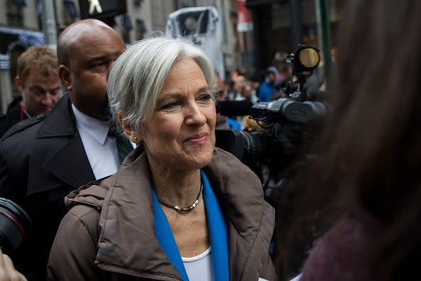 Green Party presidential candidate Jill Stein waits to speak at a news conference on Fifth Avenue across the street from Trump Tower December 5, 2016 (Getty Images)