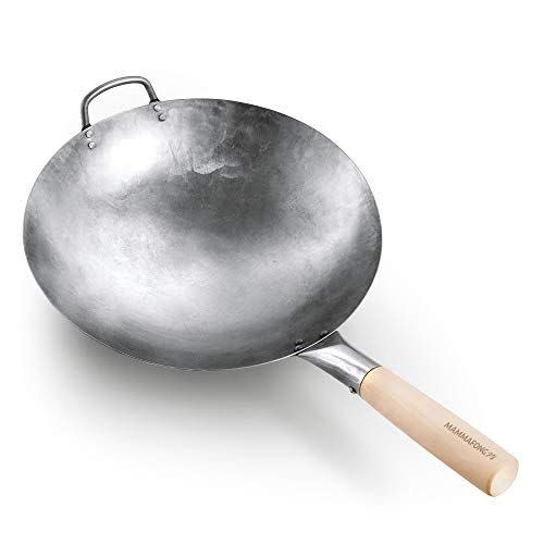 Norpro 10 Piece 14 Inch Carbon Steel Stir Fry Cooking Pan Wok Set