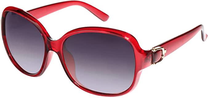 Red Jackie O style sunglasses.