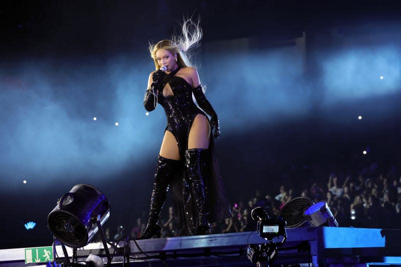KANSAS CITY, MISSOURI - OCTOBER 01: (Editorial Use Only) (Exclusive Coverage) Beyoncé performs onstage during the “RENAISSANCE WORLD TOUR” at GEHA Field at Arrowhead Stadium on October 01, 2023 in Kansas City, Missouri. 