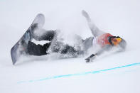 <p>Jan Scherrer of Switzerland crashes during the Snowboard Men’s Halfpipe Final on day five of the PyeongChang 2018 Winter Olympics at Phoenix Snow Park on February 14, 2018 in Pyeongchang-gun, South Korea. (Photo by Cameron Spencer/Getty Images)the associated </p>