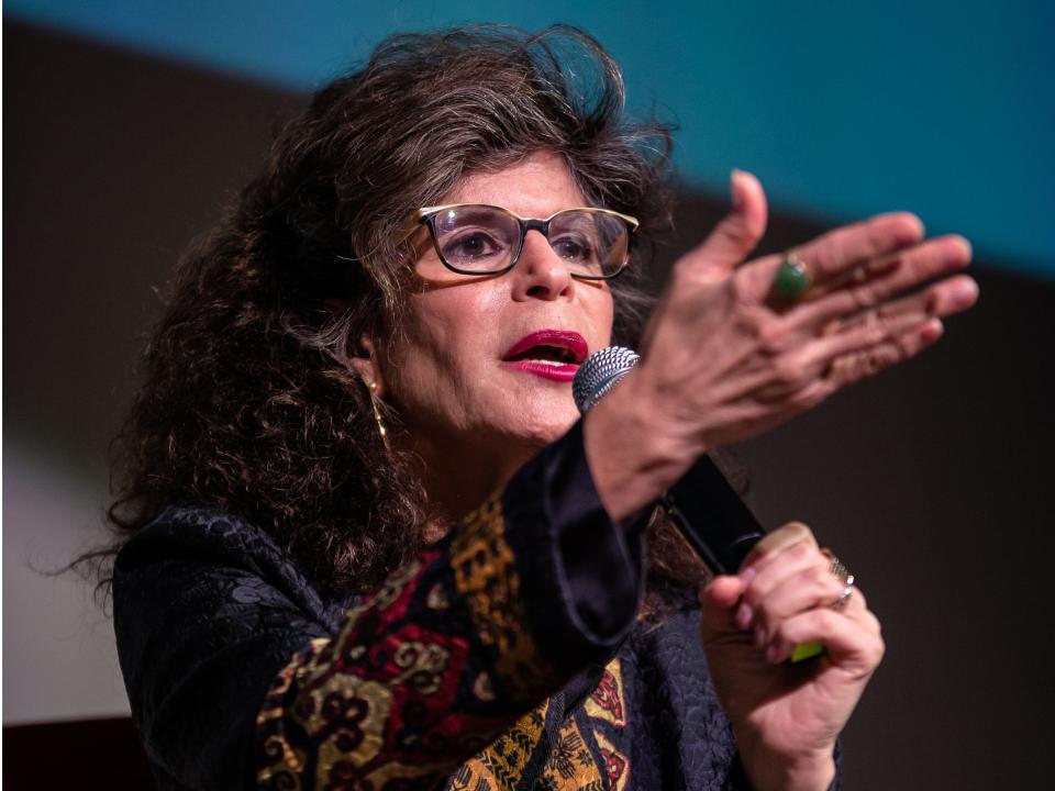 Harvard Business School professor Shoshana Zuboff holding a Q&A session after a lecture about surveillance capitalism and democracy on November 06, 2019 in Berlin, Germany.