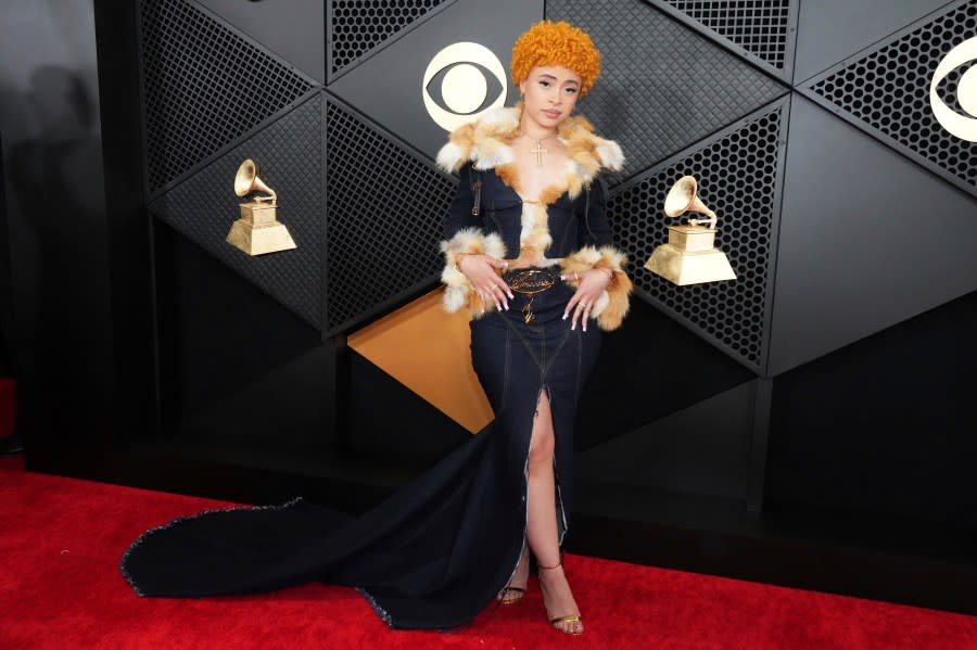 Ice Spice arrives at the 66th annual Grammy Awards on Sunday, Feb. 4, 2024, in Los Angeles. (Photo by Jordan Strauss/Invision/AP)