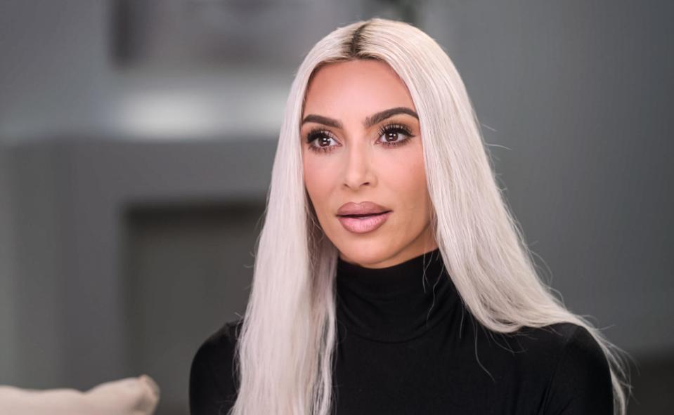 USA. Kim Kardashian in a scene from the (C)Hulu new reality show: The Kardashians - Season 3 (2023) .  Plot: Follows the Kardashian family as they celebrate new ventures and navigate through their new normal; motherhood, relationships, and career goals.  Ref: LMK110-J9993-150623 Supplied by LMKMEDIA. Editorial Only. Landmark Media is not the copyright owner of these Film or TV stills but provides a service only for recognised Media outlets. pictures@lmkmedia.com