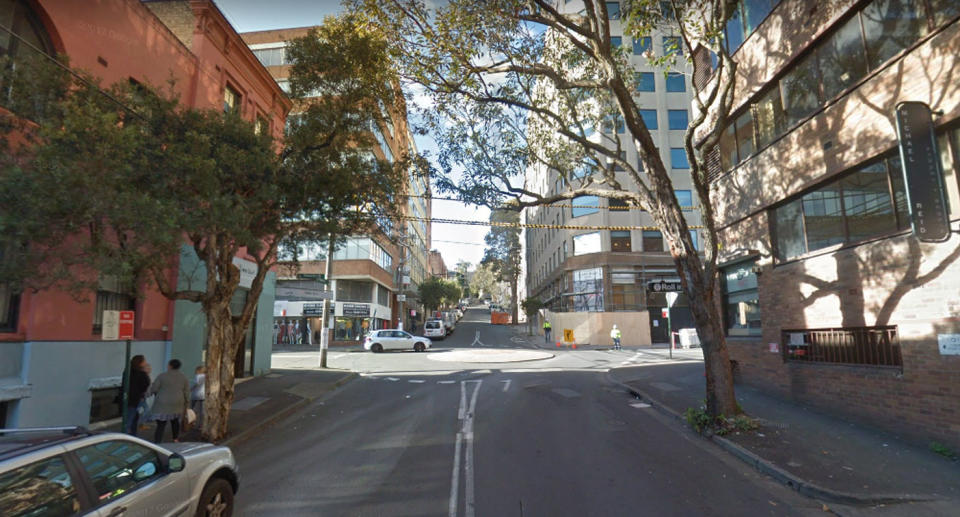 The attack happened in a secluded back street of Surry Hills. Source: Google Maps