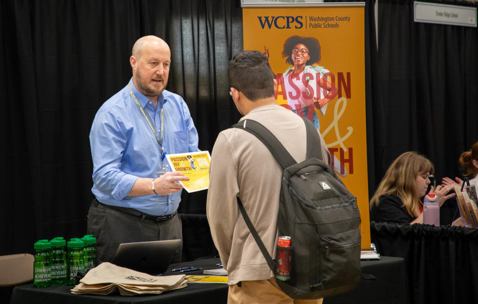 The Washington County Career Expo at Hagerstown Community College hosted 1,100 participants recently. Participants and employers networked about job opportunities, resources and pathways to employment in Washington County.