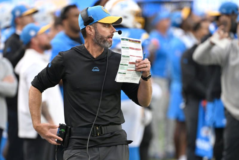 The Los Angeles Chargers were among the NFL's worst defenses in 2023 under former head coach Brandon staley. File Photo by Jon SooHoo/UPI