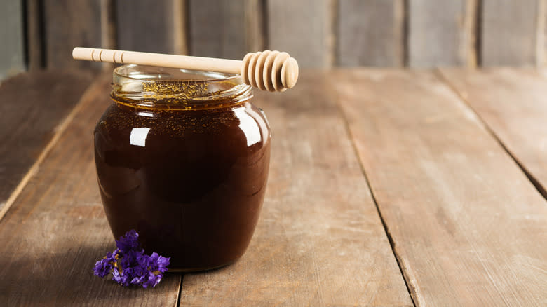 jar of dark honey