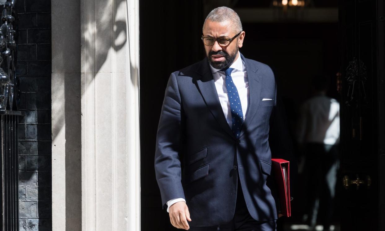 <span>James Cleverly, seen leaving No 10 on Wednesday after the weekly Cabinet meeting, said the attache was an ‘undeclared military intelligence officer’.</span><span>Photograph: Wiktor Szymanowicz/Rex/Shutterstock</span>