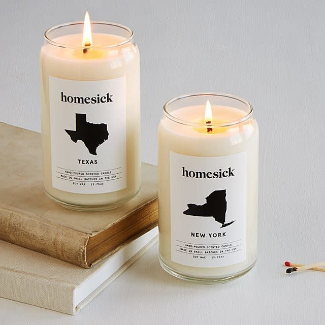 If your child, niece or nephew has left the nest and has moved to another state, <strong><a href="https://www.uncommongoods.com/product/homesick-candles" target="_blank" rel="noopener noreferrer">these Homesick Candles</a></strong> are just what they need. Whether it&rsquo;s a sweet bourbon, vanilla scent from Kentucky or a pine and fir fragrance from Virginia, these state-themed candles will bring a smile to your loved one&rsquo;s face.