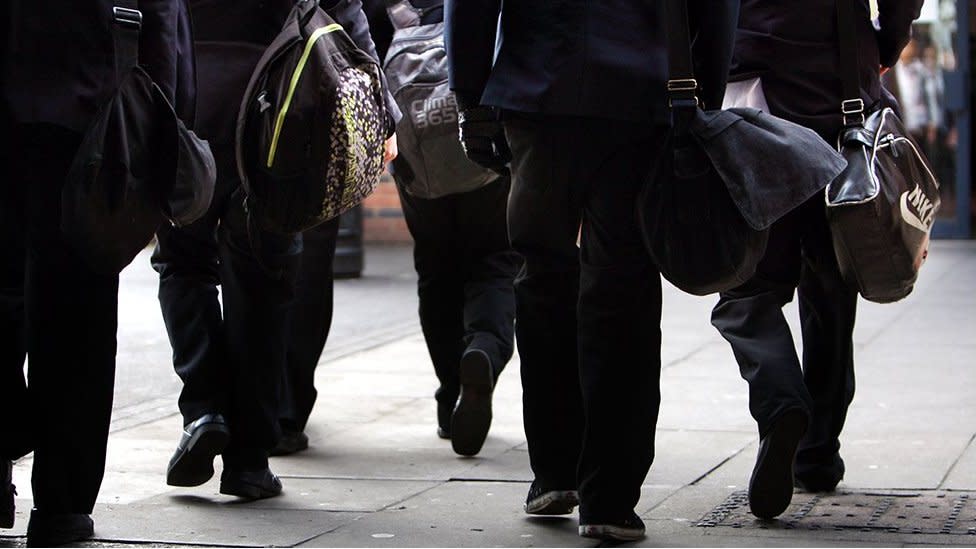 Schoolchildren walking