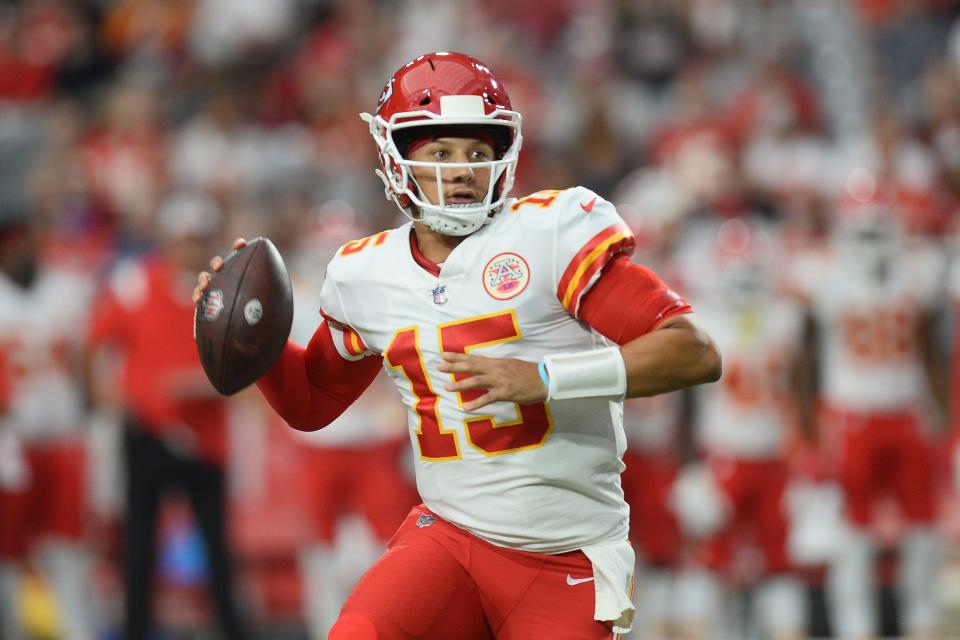 The Chiefs' Patrick Mahomes is once again the top-ranked fantasy quarterback after passing for 4,740 yards and 38 touchdowns last season.