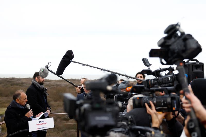 French far-right presidential candidate Eric Zemmour visits Calais