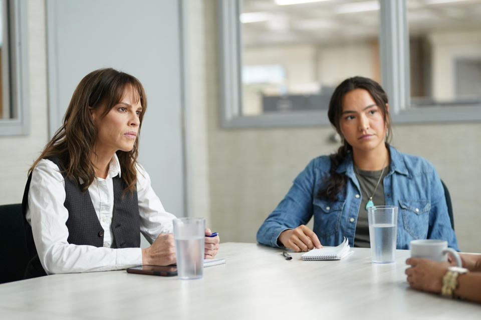 Hilary Swank and Grace Dove. After a fall from grace, fiercely talented and award-winning investigative journalist Eileen Fitzgerald leaves her high-profile New York life behind to join a daily metro newspaper in Anchorage. Her journey to find both personal and professional redemption begins on the series premiere of 