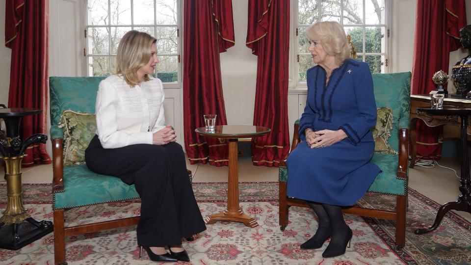 Queen Camilla with the First Lady of Ukraine in clarence house