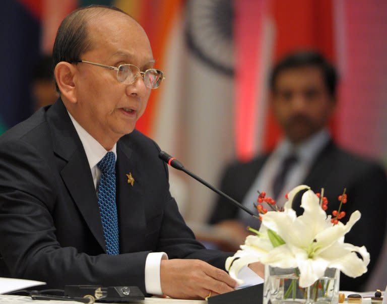 Myanmar President Thein Sein speaks during a joint ASEAN-India summit in New Delhi, on December 20, 2012. Myanmar has announced an end to a military offensive against ethnic minority rebels in the northern state of Kachin in the face of growing international concern