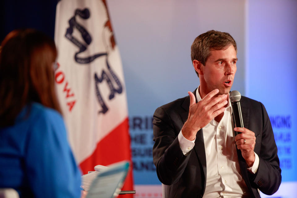 SIOUX CITY, IOWA, UNITED STATES - 2019/07/19: Democratic presidential hopeful Beto O'Rourke speaks during the AARP 2020 Presidential Candidate Forum in Sioux City. (Photo by Jeremy Hogan/SOPA Images/LightRocket via Getty Images)