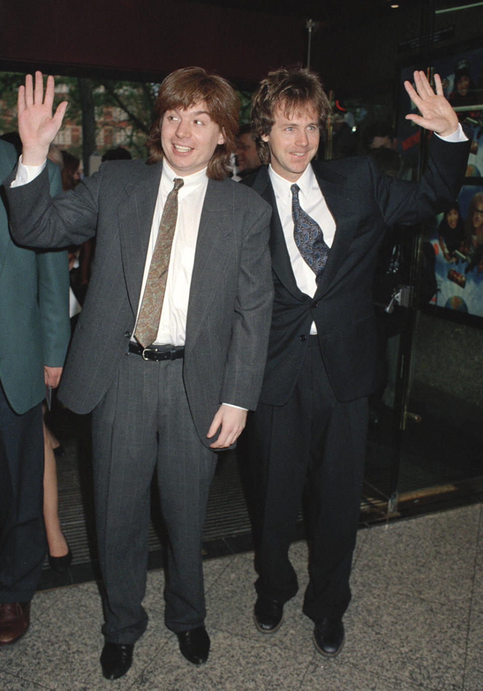 <p>‘Wayne’s World’ opened in the U.K. on May 21, 1992, three months after it debuted in the U.S. Its leads made the trip for the London premiere. (Photo: Dave Benett/Getty Images) </p>