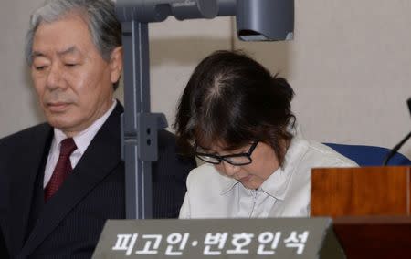 Choi Soon-sil, a long-time friend of South Korean President Park Geun-hye who is at the center of the South Korean political scandal involving Park, attends her first court hearing in Seoul, South Korea, December 19, 2016. Korea Pool/via REUTERS