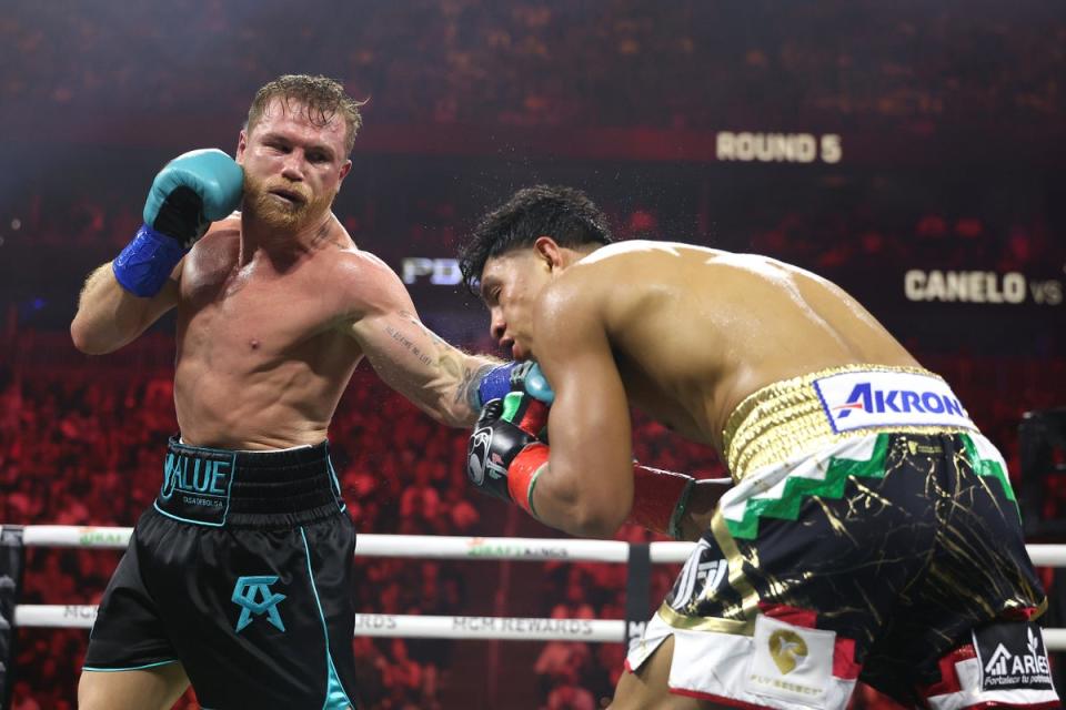 Canelo remained the undisputed super-middleweight champion in Las Vegas (Getty Images)