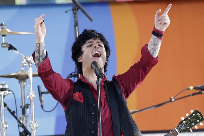 Green Day performs on "Good Morning America" in 2017. File Photo by John Angelillo/UPI