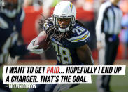 Running back Melvin Gordon spoke to attendees of Dallas' SportsCon about his <a href="https://sports.yahoo.com/melvin-gordon-chargers-addresses-holdout-194335695.html" data-ylk="slk:contract standoff;elm:context_link;itc:0;sec:content-canvas;outcm:mb_qualified_link;_E:mb_qualified_link;ct:story;" class="link  yahoo-link">contract standoff</a> with the Los Angeles Chargers.