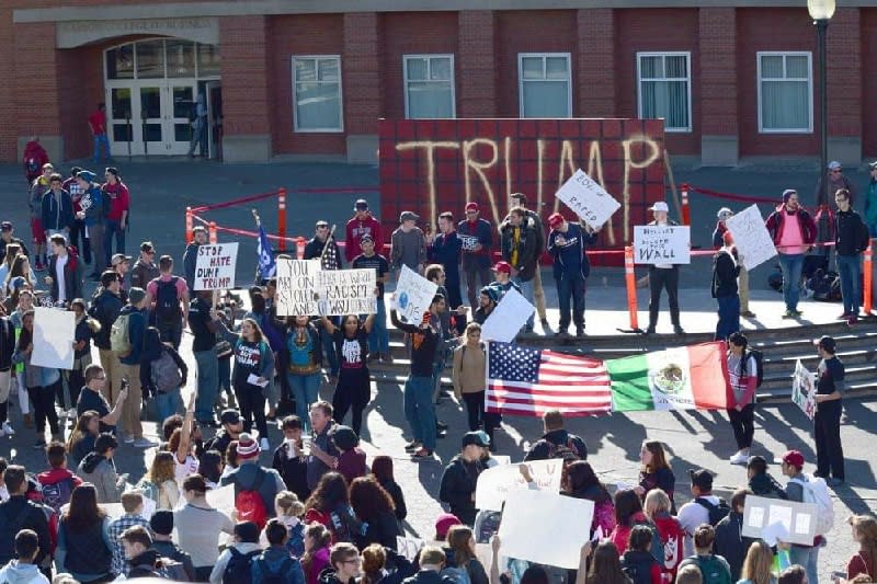 The wall built on the campus of Washington State University in 2016. (Photo: GoFundMe)