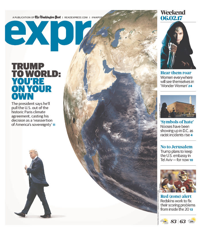 <p>“Express,” published in Washington, D.C. (Newseum) </p>