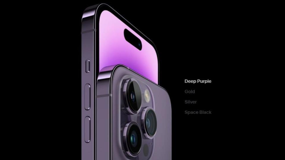 iPhone 14 Pro新色深紫色話題性高。（圖／翻攝自蘋果官網）