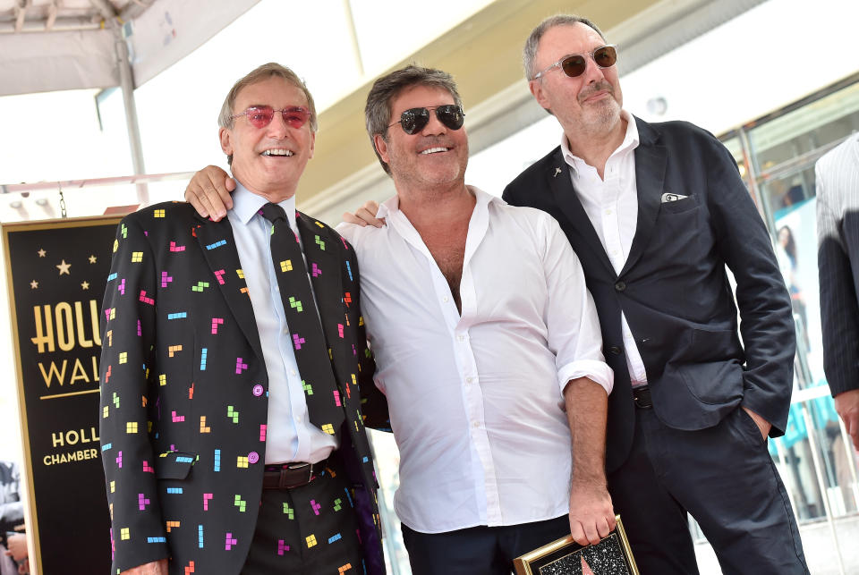 HOLLYWOOD, CA - AUGUST 22:  Simon Cowell with brothers Nicholas Cowell and Tony Cowell attend the ceremony honoring Simon Cowell with star on the Hollywood Walk of Fame on August 22, 2018 in Hollywood, California.  (Photo by Axelle/Bauer-Griffin/FilmMagic)