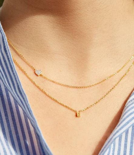 18K Gold Asymmetrical Heart Necklace