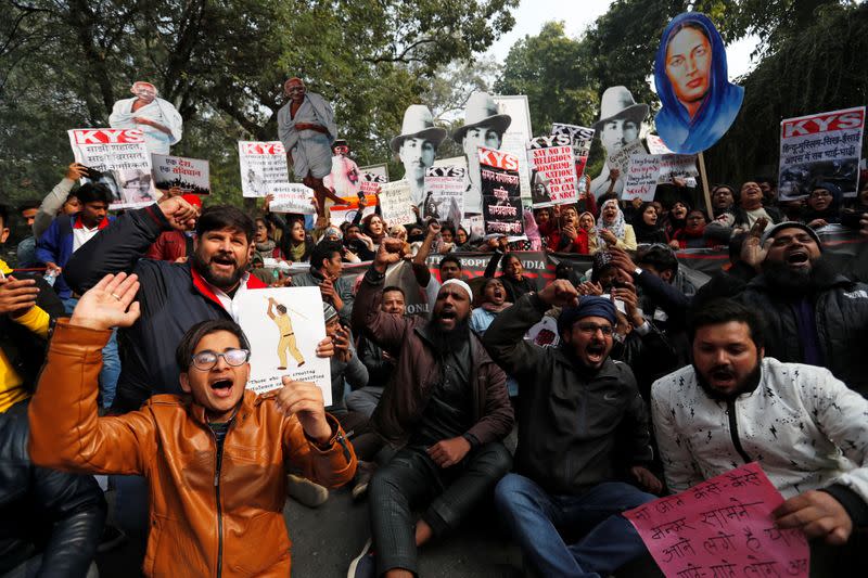 Protest against new citizenship law in New Delhi