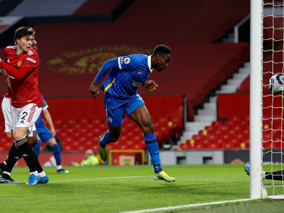 Brighton’s Danny Welbeck opened the scoring with a close-range header against his old clubGetty Images