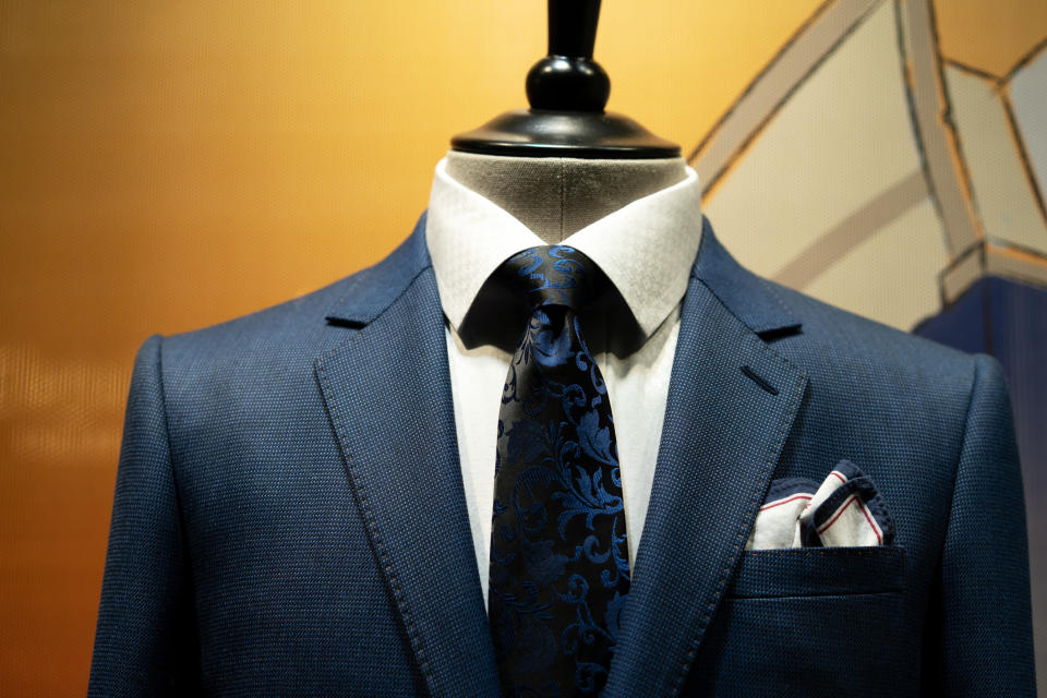 A men's suit on a mannequin