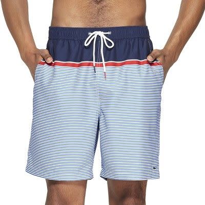 Men's Striped Swim Trunks