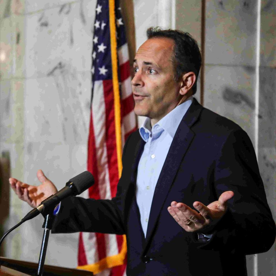 Matt  Bevin defending his pardons during his last days as Kentucky's governor.