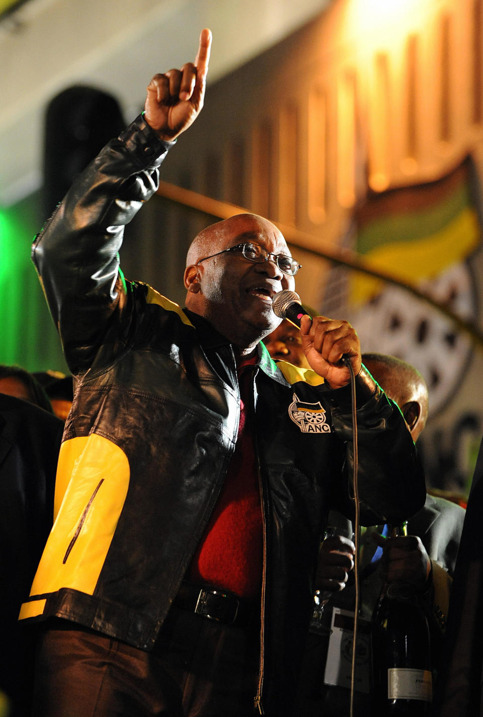 Former President of South Africa, Jacob Zuma, addresses a crowd in Johannesburg, April 23, 2009.