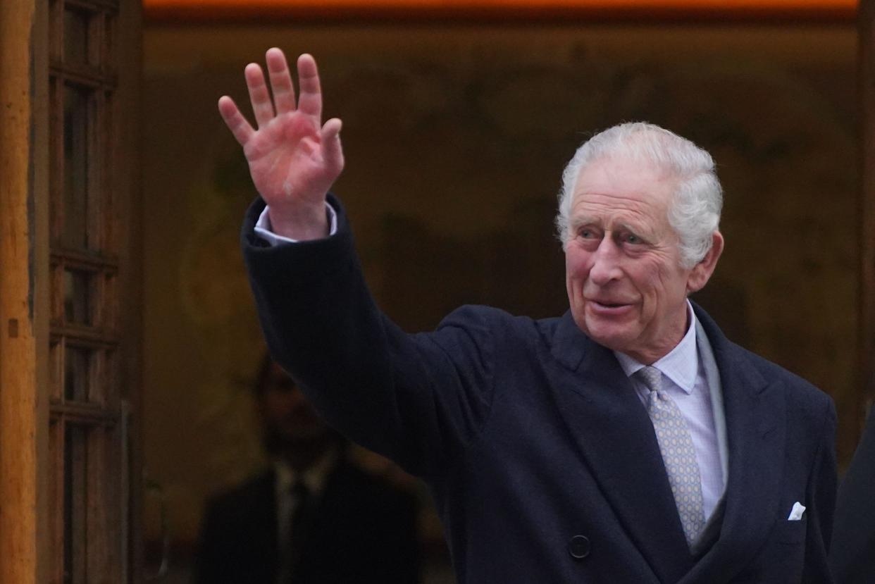 File photo dated 29/01/21 of King Charles III departing The London Clinic in central London, where King Charles had undergone a procedure for an enlarged prostate. The King has been diagnosed with a form of cancer and has begun a schedule of regular treatments, and while he has postponed public duties he “remains wholly positive about his treatment”, Buckingham Palace said. Issue date: Monday February 5, 2024.