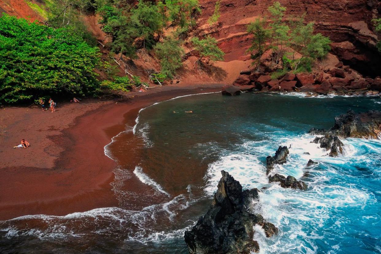 Red sand beach