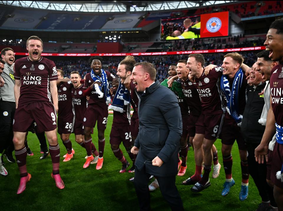 Leicester celebrate their victory (The FA via Getty Images)