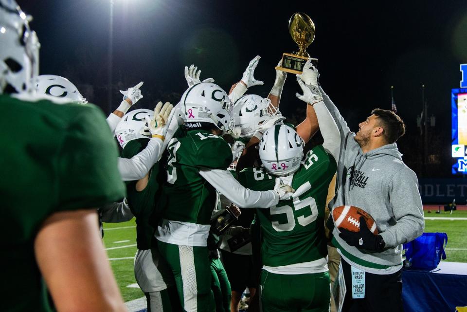 Cornwall Central football defeated Our Lady of Lourdes in the Class A final in Middletown on Friday, Nov. 10, 2023.