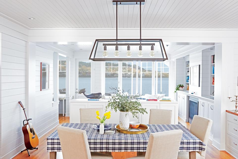 White and Blue Dining Room